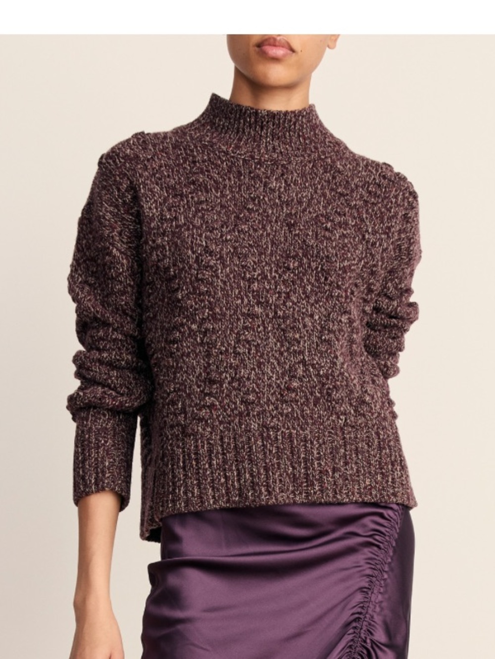 Veronica Beard Tati Wool Blend Sweater in Burgundy Multi